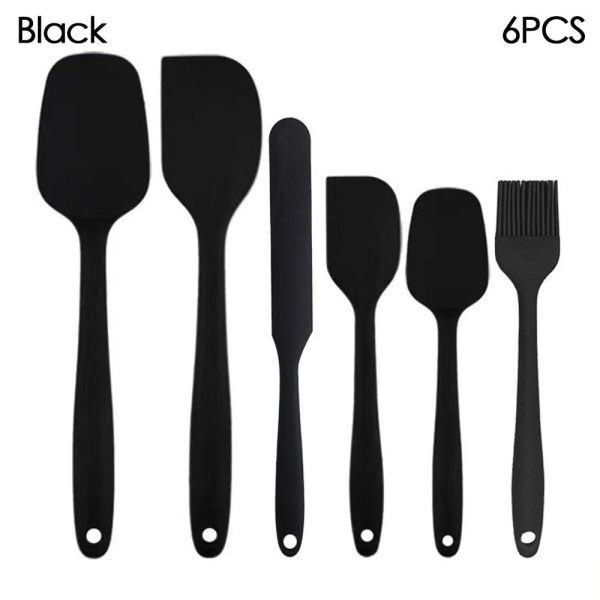 6 Stk Silikonespatel Bagespatel SORT Black