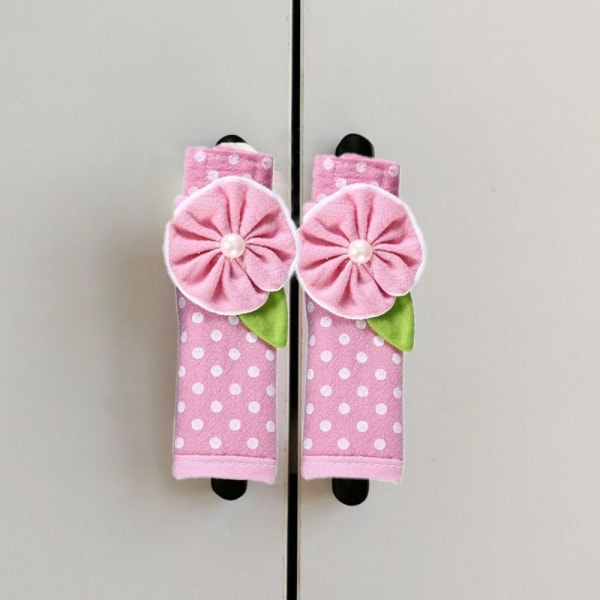 Blomsterhåndtaksdeksel Kjøleskapshåndtaksdeksler ROSA Pink