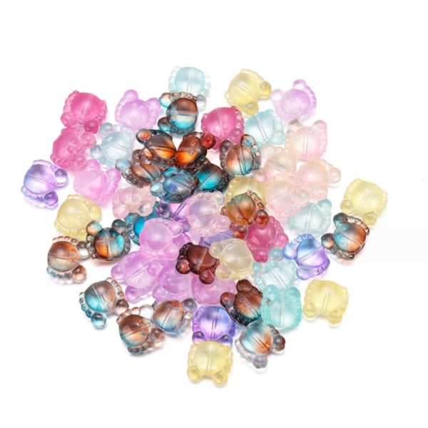 100 stk Farverige gennemsigtige perler Glasperler Krabbeperler