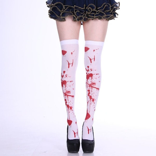 1 par Halloween Blood Socks Lårstrømper 5 5 5