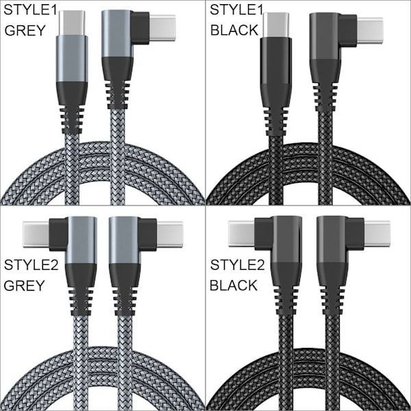 USB C till USB C-sladd Kabel SVART 2MSTYLE2 STYLE2 Black 2mStyle2-Style2