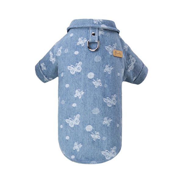 Pet Dog dongeriskjorte Hundejakke LYS BLÅ L Light Blue L