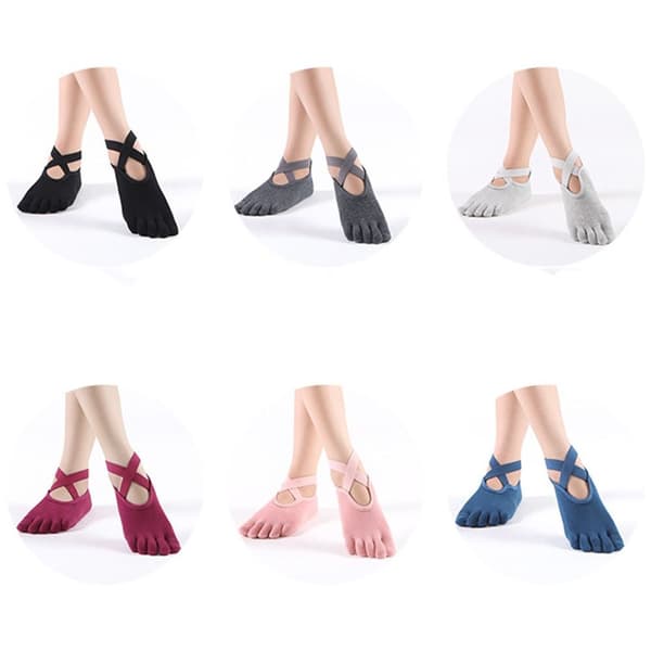 Joogasukat Five Toe Socks RED Red