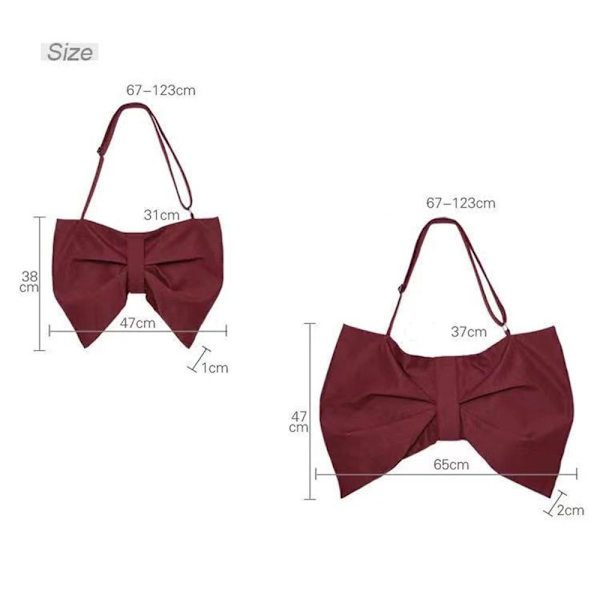 Bow Tie Tote Bag Crossbody Bag BLÅ L blue L