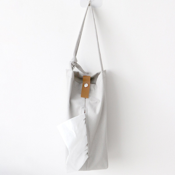 Lærred Tissue Box Servietholder GRÅ grey