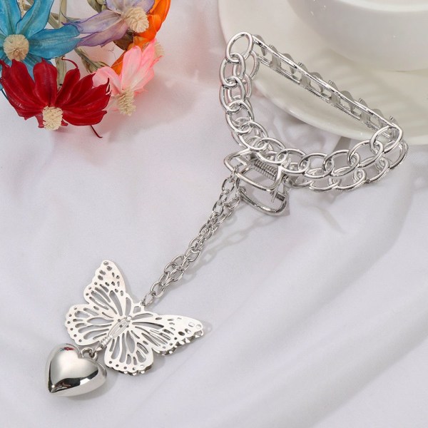 4st Metallhårgrepp Goth Butterfly Love Pendant Hair Claws