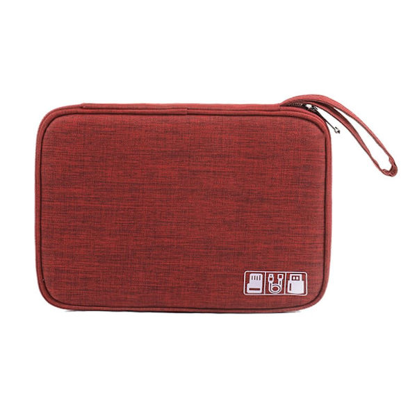 Digital oppbevaringsveske USB-kabelposer VINRØD Wine red