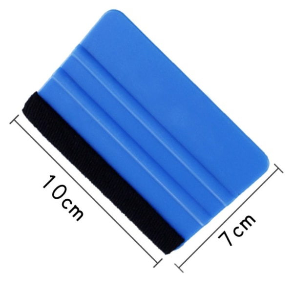Car Clean Vinyl Wrap Filt Squeegee Carbon Film Stickers Decals Blue 10x7cm