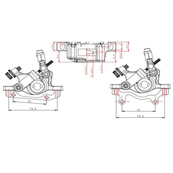 Cykel Skivebremse Forreste Bageste Caliper SORT black