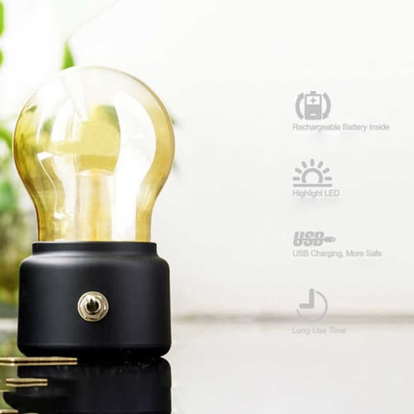 LED polttimo pöytälamppu MUSTA black