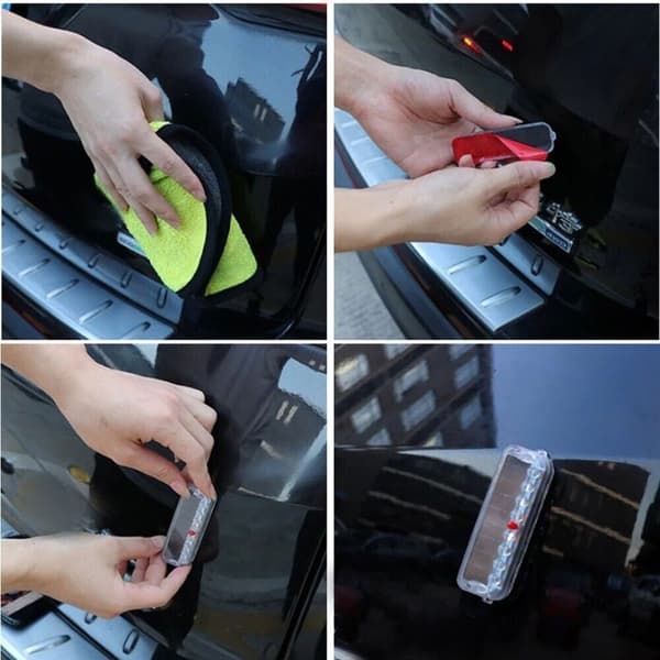 Solar Car Anti-tailgating Blinker lys Advarsel LED lys BLÅTT Blue