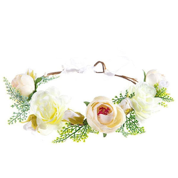 Flower Pannband Bohemian Flowers WHITE WHITE White