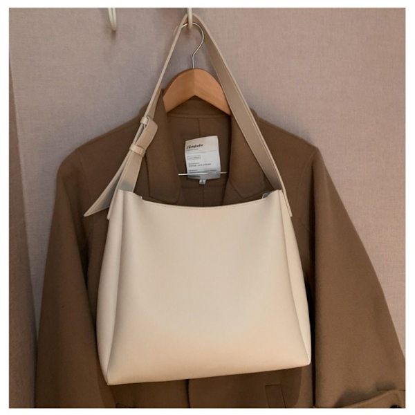 Læder Tote Bag Skuldertaske KHAKI khaki