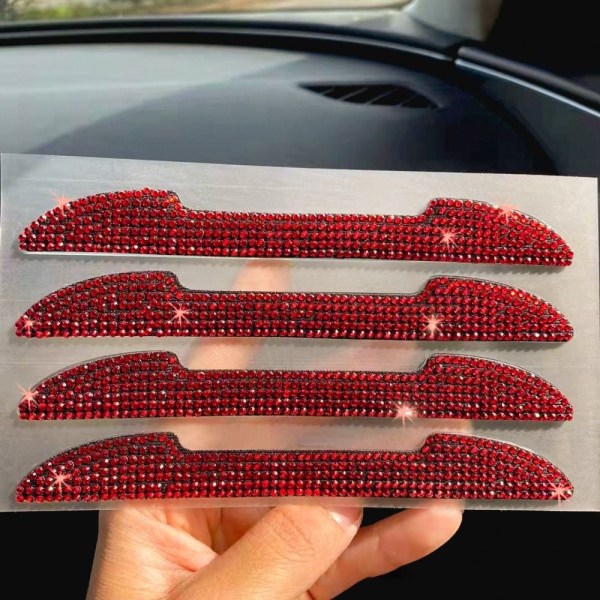 4 STK Dør Anti-kollision Strip Anti-ridse Strip RØD red