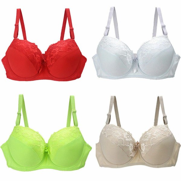 Damunderkläder Blommig BH VIT 36C 36C white 36C-36C