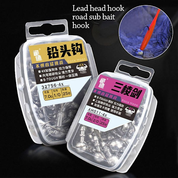 25st Sharp Fishing Jig Krokar Fiske Jig Head Krok 2G 2g
