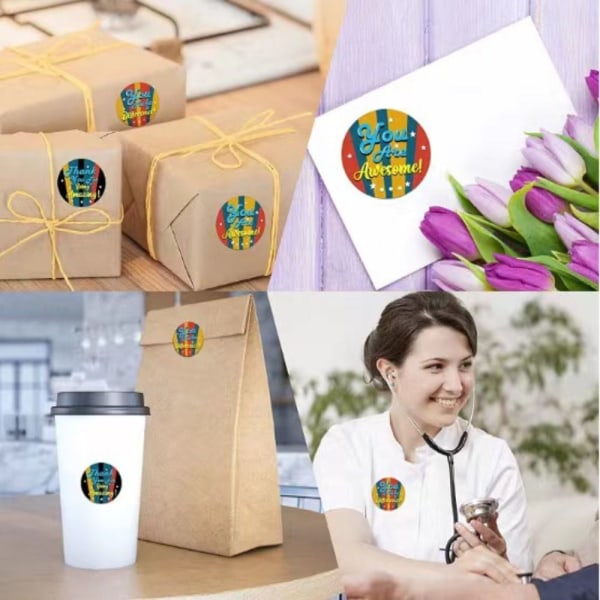 Tack Sticker Etikett Stickers Sticker Roll
