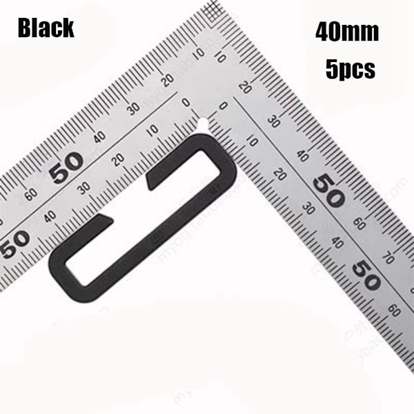 5 stk Firkantet Krog Webbing Spænder SORT 40MM Black 40mm