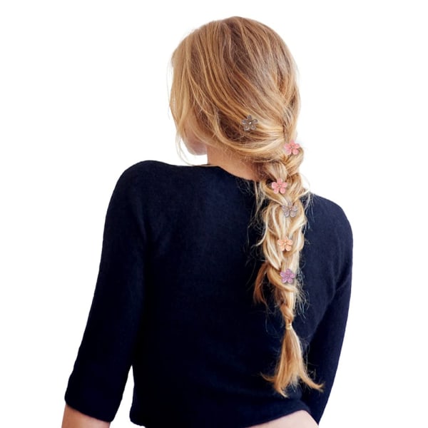 10 delar Blomkristall Hårklämma Girl Bangs Clip LILA 10 purple 10 Piece-10 Piece
