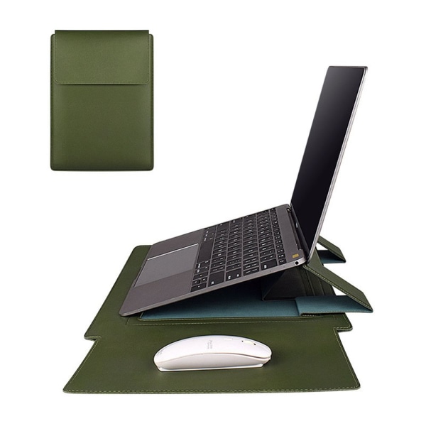 Laptop Taske Stand Case Til Macbook HP Dell Lenovo Huawei DARK Dark Green 15-15.6 inch