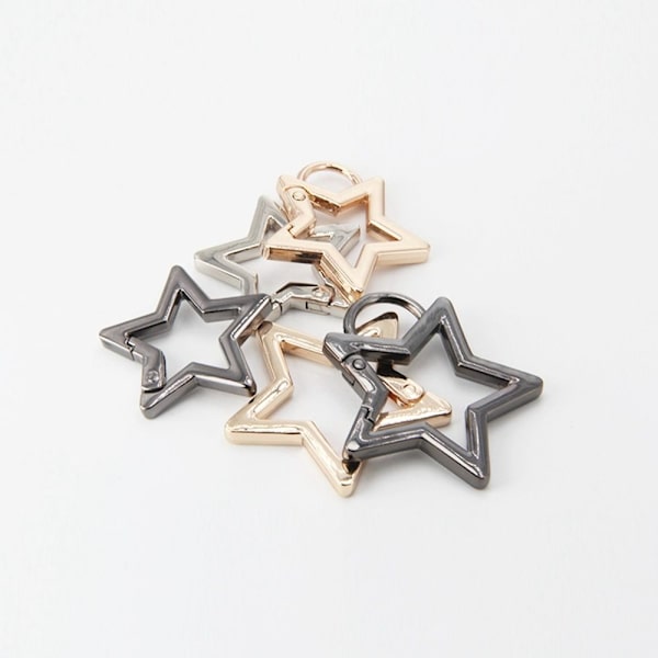 4 stk Spring Ring Spænder Karabinhagepunge Håndtasker SORT Black 33x31mmwithout ear-without ear