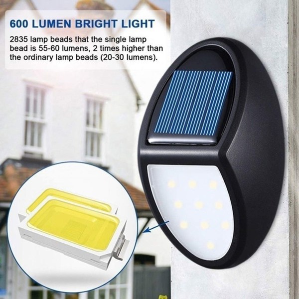 1 stk Solcelled Vegglampe Vanntett