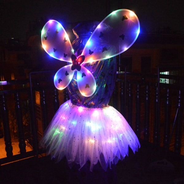 Glowing Wings Butterfly Wings -setit PUNAINEN red