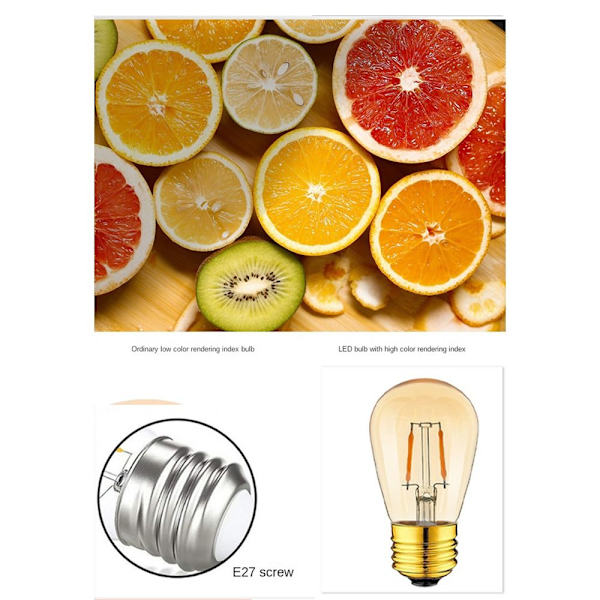 Krystal pære ST45 LED pære 2W-2700KTRANSPARENT 2W-2700KTransparent