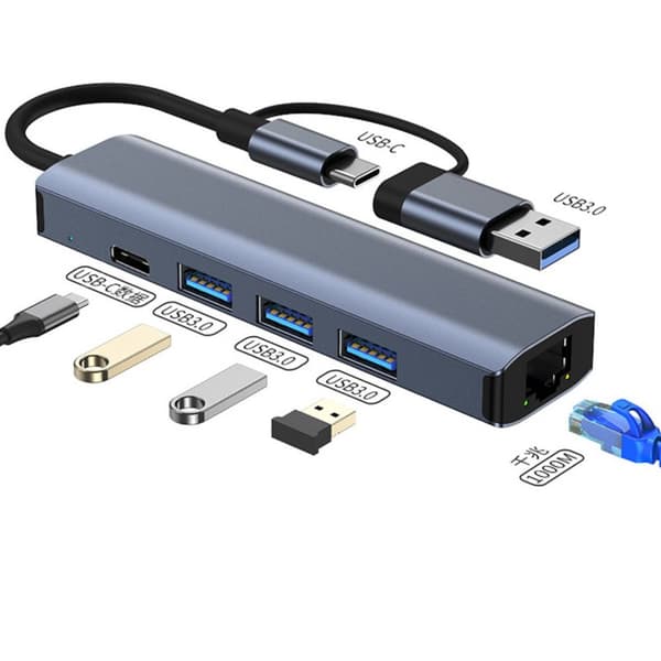 USB C HUB -moniporttinen sovitin USB 3.0 -jakaja
