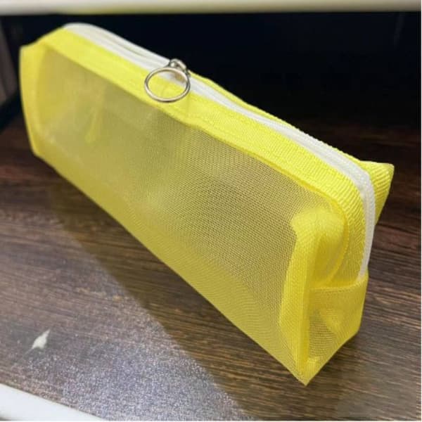 Transparent brevpapper Pennväska Nylon Mesh Case GRÅ Gray