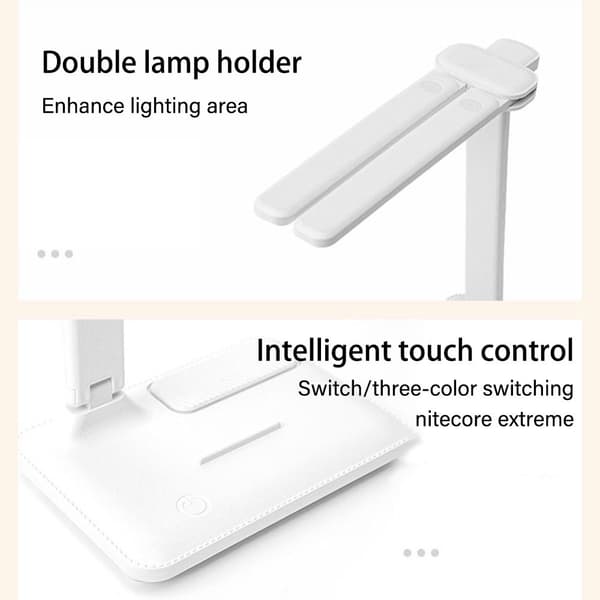 LED skrivebordslampe Dobbelt hoved sengelampe