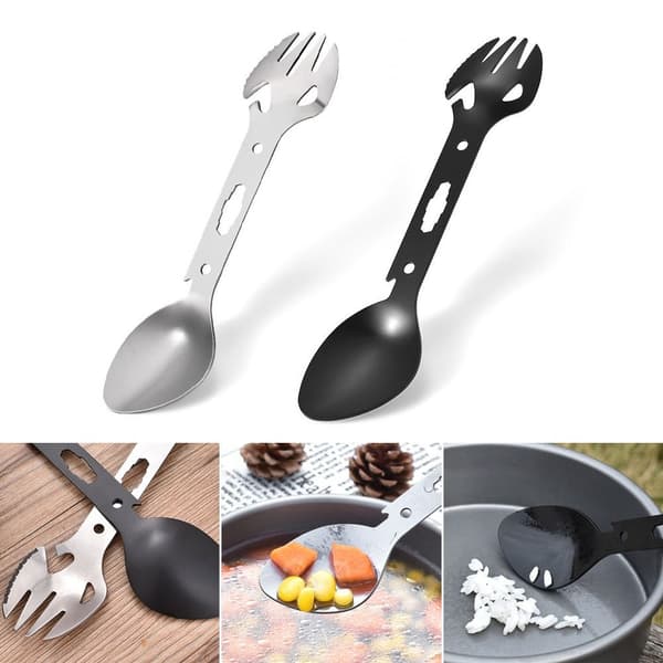 Outdoor Fork Spoon Pullonavaaja SILVER Silver