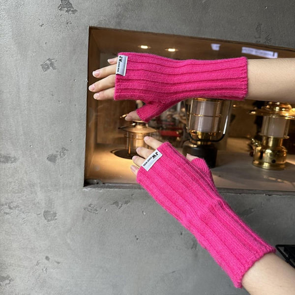 Halvfingerhandsker Strikkede handsker ROSE RED rose red