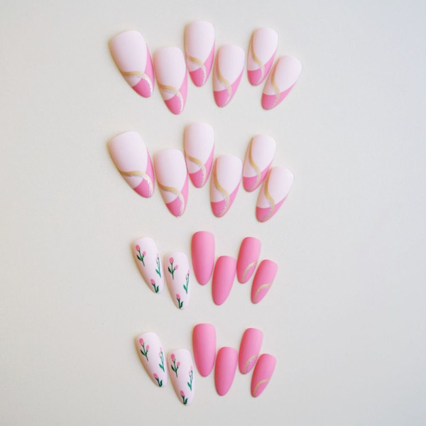 Almond Fake Nails tekokynnet 3 3 3