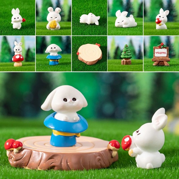 Bunnies Miniature Figurine 3D Kanin Ornament 05 05 05