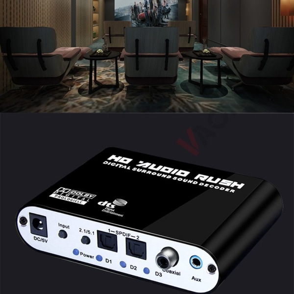 Digital Sound Decoder Converter Digital 5.1 Audio Decoder RCA