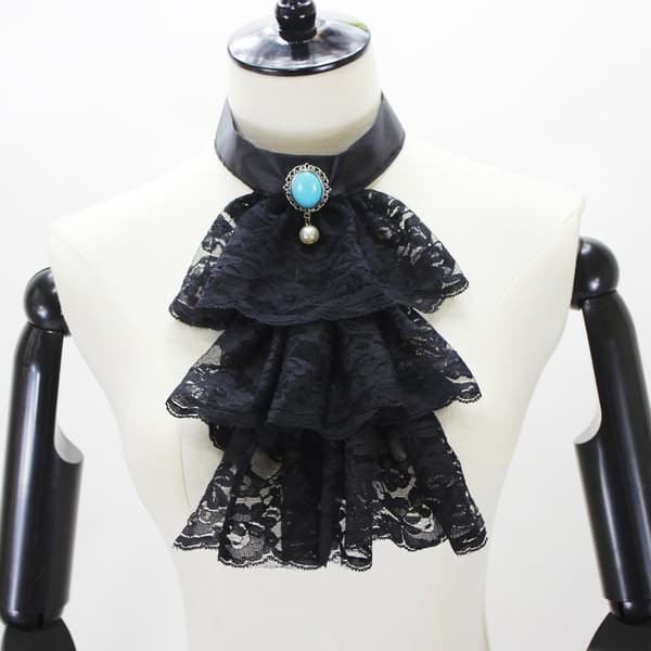 Falsk krage Ruffled hals krage blonder krage Black