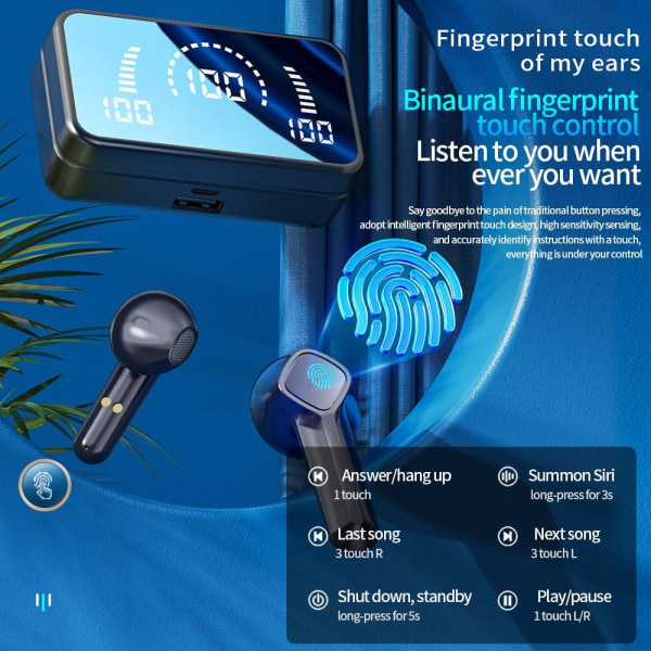 Bluetooth-hodetelefoner Trådløs Bluetooth 5.2 SVART black