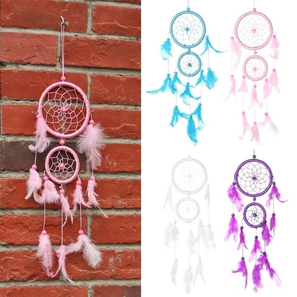 Dream Catcher Feather Weaving VALKOINEN white