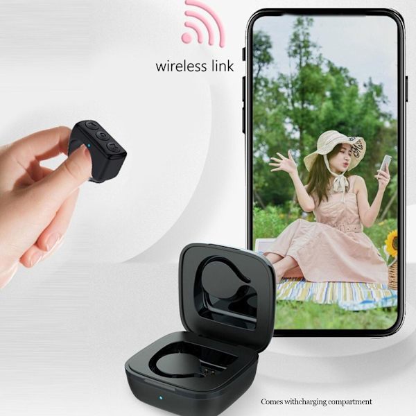 Bluetooth-fjernkontroll Ringfjernkontroll HVIT White