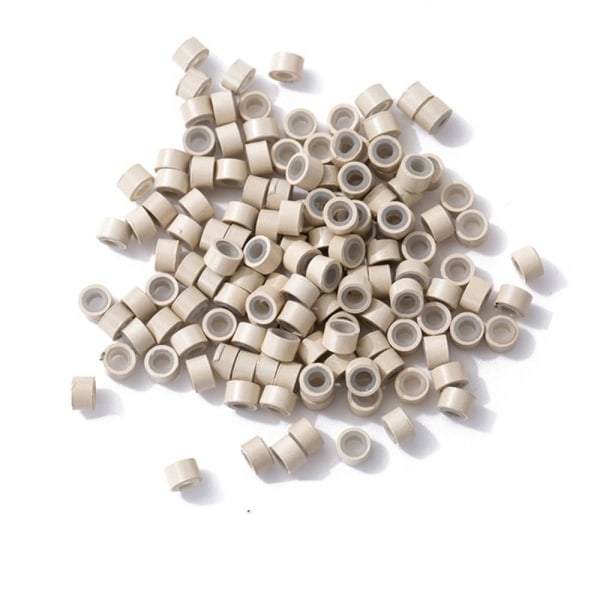 500stk Micro Rings Links Beads BEIGE beige