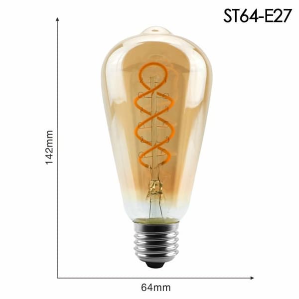 Vintage retro pære filament ST64-E27 ST64-E27 ST64-E27