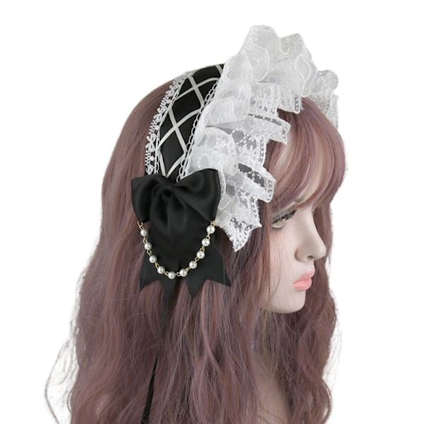 Lolita Klänning Accessoarer Hembiträde Huvudbonad OFF-WHITE off-white