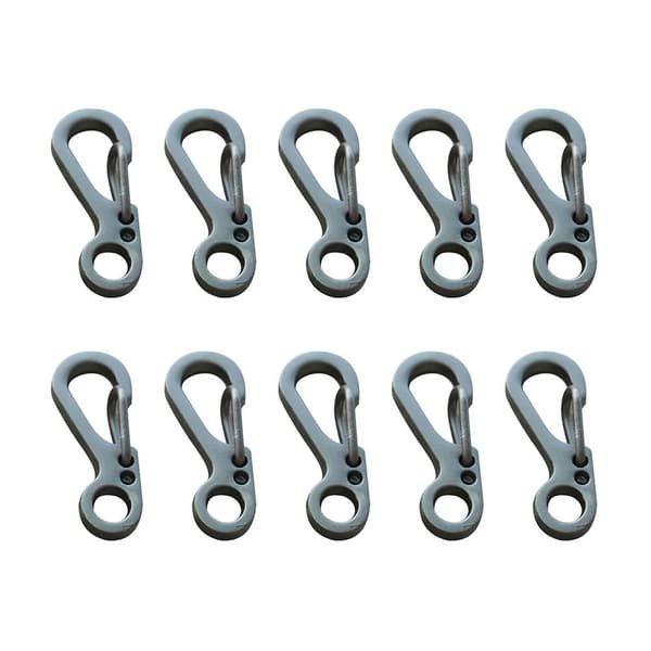 10 kpl kiipeilykarbiini Camping Clip GRAY Grey