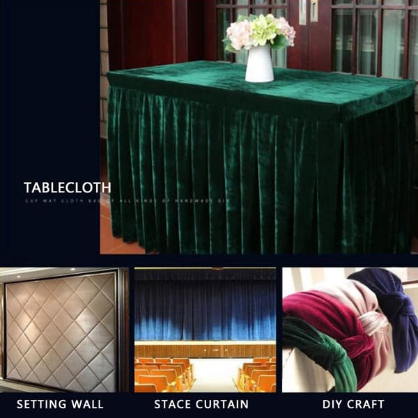 Krossad sammetstyg Velour Material Bordsduk 10