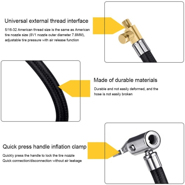 Auton renkaiden täyttöletku Ilmatäytteinen ilmapumppu DEFLATE DEFLATE Deflate