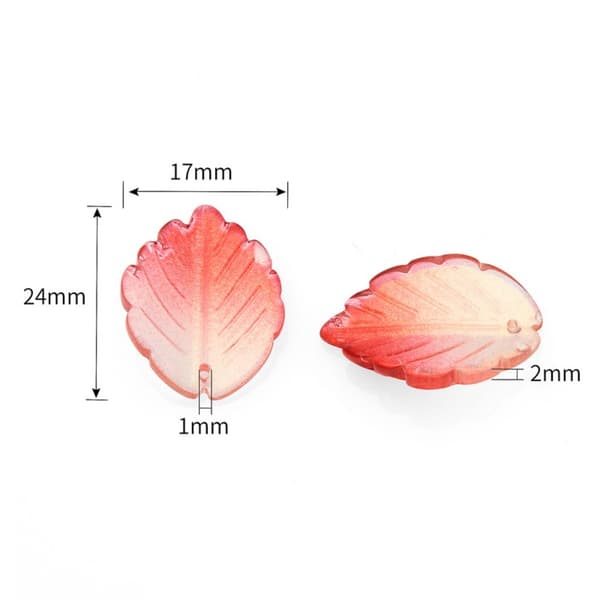 100 stk Fall Leaf Charms Gradient Blade Perler Pendant