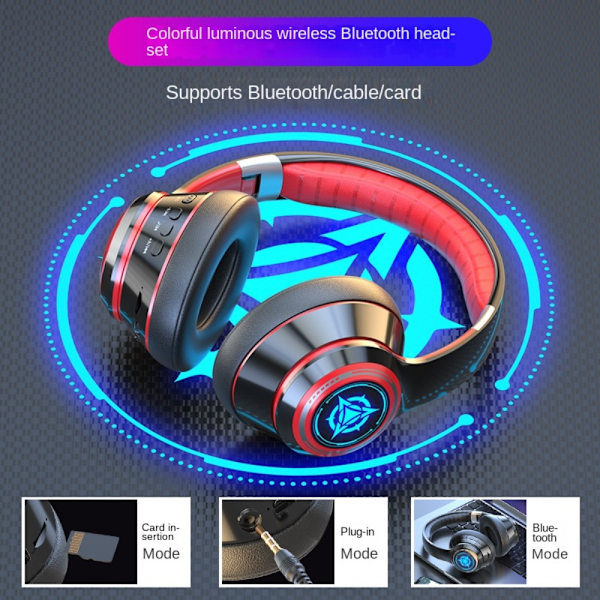 Langattomat Bluetooth 5.2 -kuulokkeet Tietokoneen langattomat kuulokkeet Black red