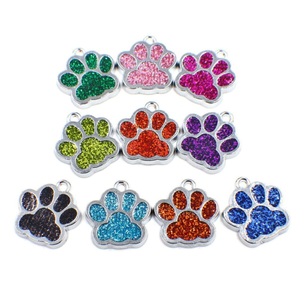 Flerfarvet dyr kat hund pote charms vedhæng krystal perler