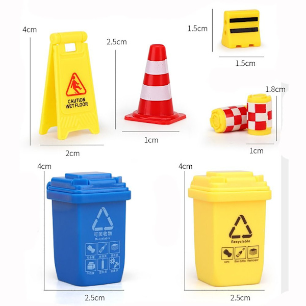 24/40/62PCS Mini Traffic Cones Vägskyltar